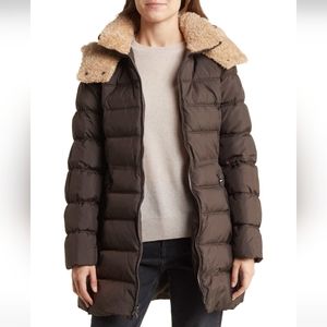 LAUNDRY BY SHELLI SEGAL Faux Shearling Lined Hood Puffer Jacket #436